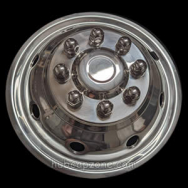 Front 16" stainless steel snap on wheel simulator, 8 lug 8 hand hole